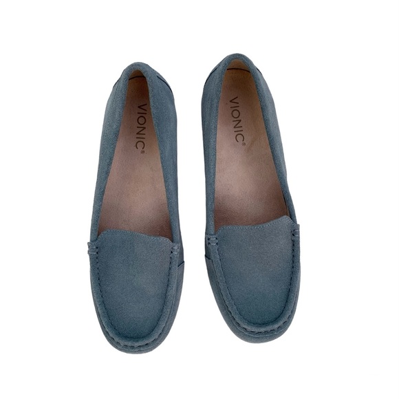 Vionic Debbie Light Blue Suede Loafer Slip On Shoes 9 - Picture 3 of 8